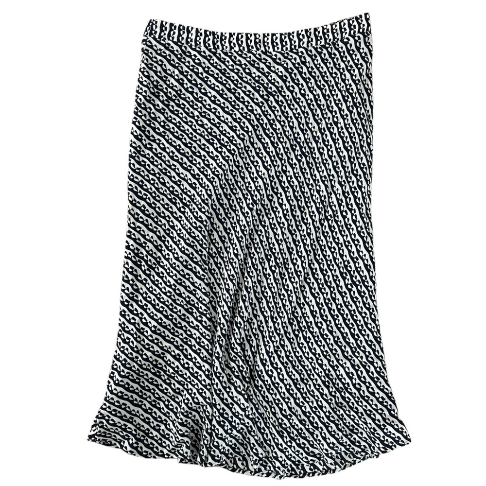 Boden Midi Skirt Navy White Geometric Print Viscose Flowy Size US 16 - 18‎